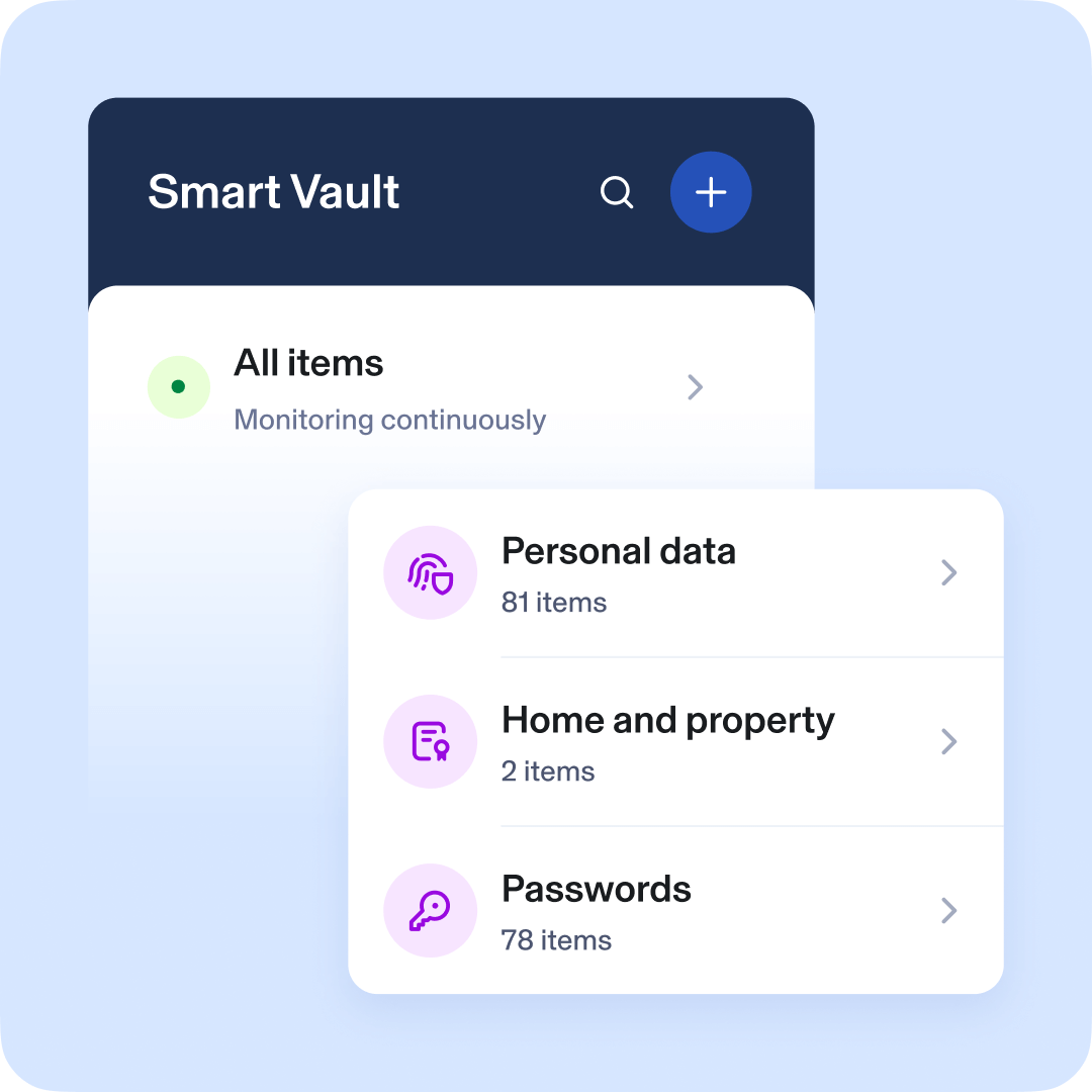 Aura identity protection dashboard with security alerts and monitoring features